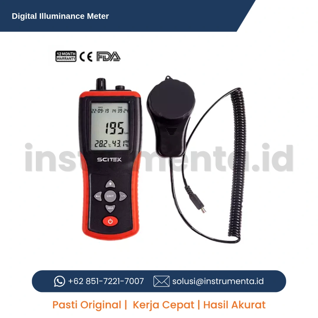 Distributor Resmi Digital Illuminance Meter Scitek DLM-603 Lux Meter Portable Pengukur Intensitas Cahaya Laboratorium